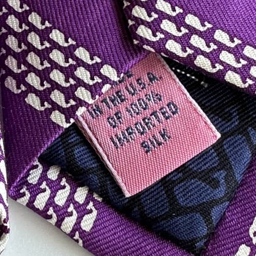 NEW Vineyard Vines 100% Silk Tie Purple Whale Repp Striped Made USA 3.25 x 59.5 - Thumbnail 9