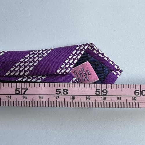 NEW Vineyard Vines 100% Silk Tie Purple Whale Repp Striped Made USA 3.25 x 59.5 - Thumbnail 11