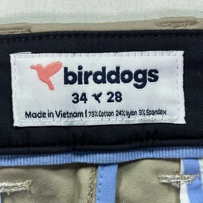 Birddogs Golf Pants Mens 34 x 26 Khaki Stretch Chino Casual Unlined (tag 28) - Thumbnail 6