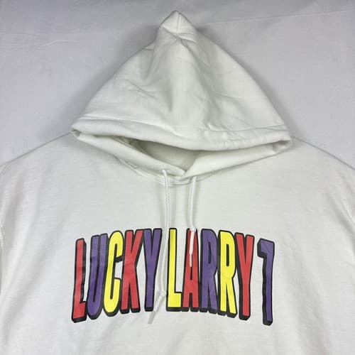 Barstool Sports Lucky Larry Mens Medium Pullover Hoodie Sweatshirt White - Thumbnail 5
