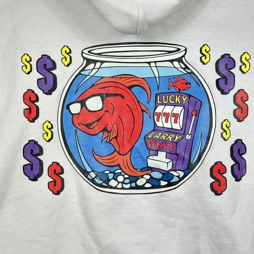 Barstool Sports Lucky Larry Mens Medium Pullover Hoodie Sweatshirt White - Thumbnail 6