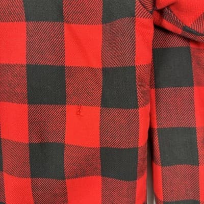 Mr Leggs Buffalo Plaid Jacket Mens Medium Tall Red Black Quilt Lined Vintage 70s - Thumbnail 8