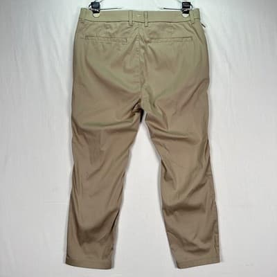 Birddogs Golf Pants Mens 34 x 26 Khaki Stretch Chino Casual Unlined (tag 28) - Thumbnail 3