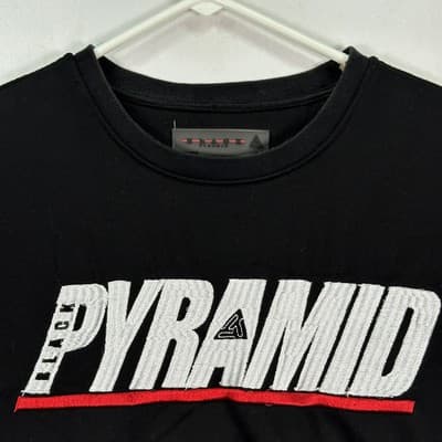 Black Pyramid Mens XL Sweatshirt Pullover Crewneck Streetwear Cotton Spell Out - Thumbnail 4