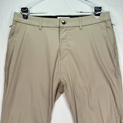 Birddogs Golf Pants Mens 34 x 26 Khaki Stretch Chino Casual Unlined (tag 28) - Thumbnail 4