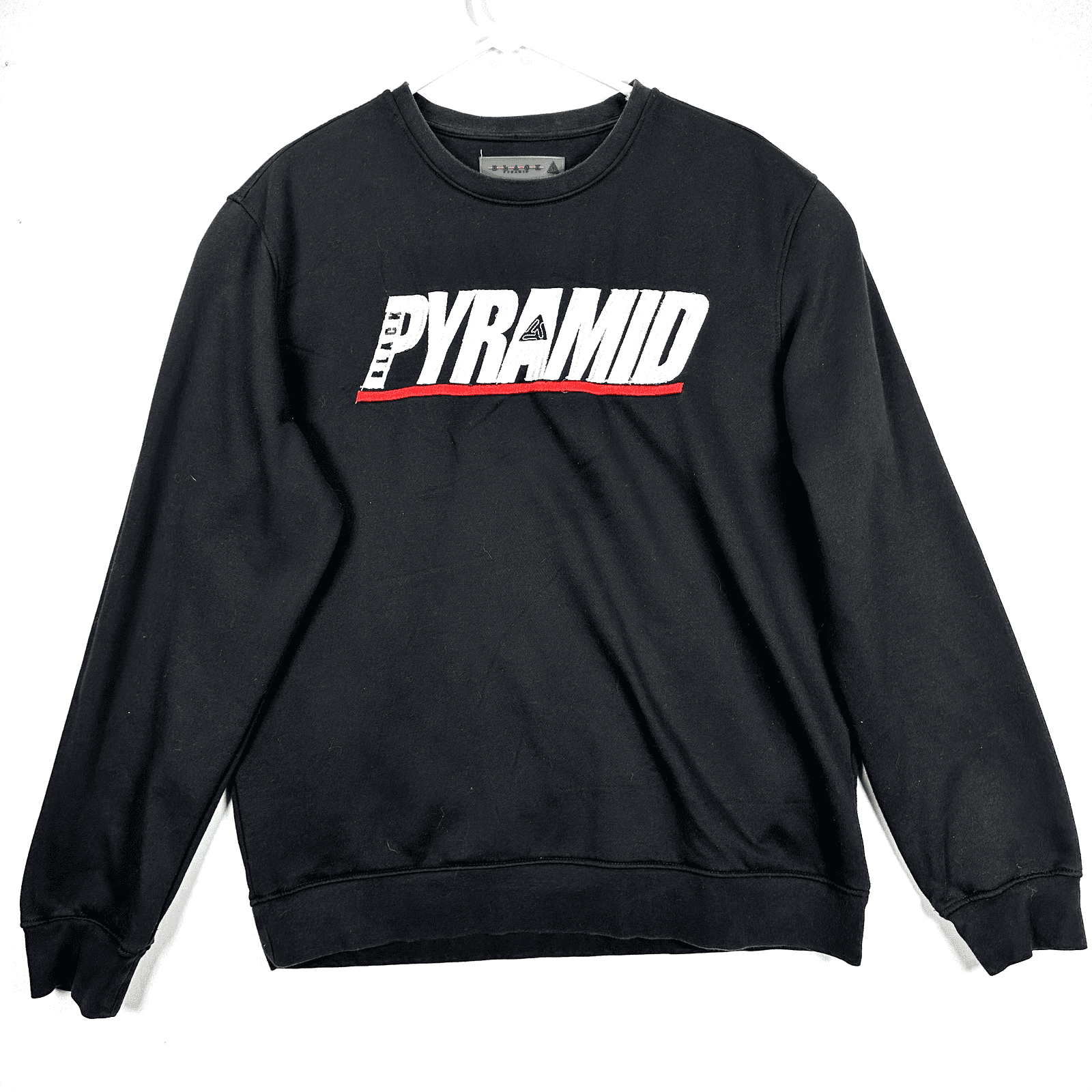 Black Pyramid Mens XL Sweatshirt Pullover Crewneck Streetwear Cotton Spell Out - Image 1