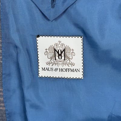 Maus Hoffman Blazer Mens 46 T Tall Gray Windowpane Plaid Silk Wool Sport Coat - Thumbnail 6