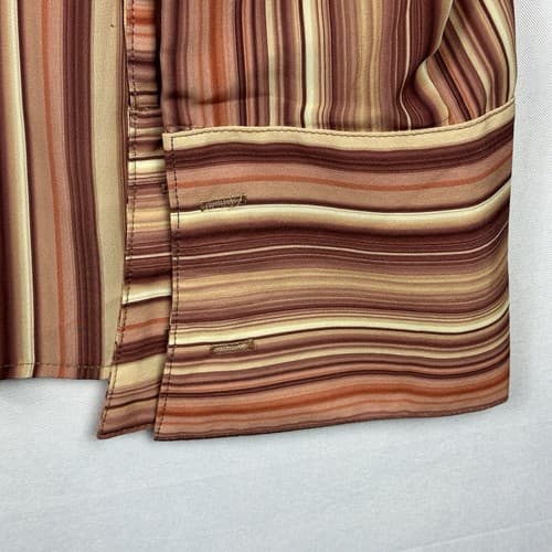 Monzini Collection Mens 3X Shirt Orange Multicolor Striped French Cuffs Vintage - Thumbnail 8