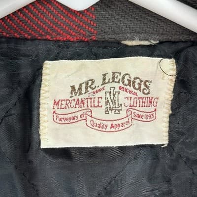 Mr Leggs Buffalo Plaid Jacket Mens Medium Tall Red Black Quilt Lined Vintage 70s - Thumbnail 6