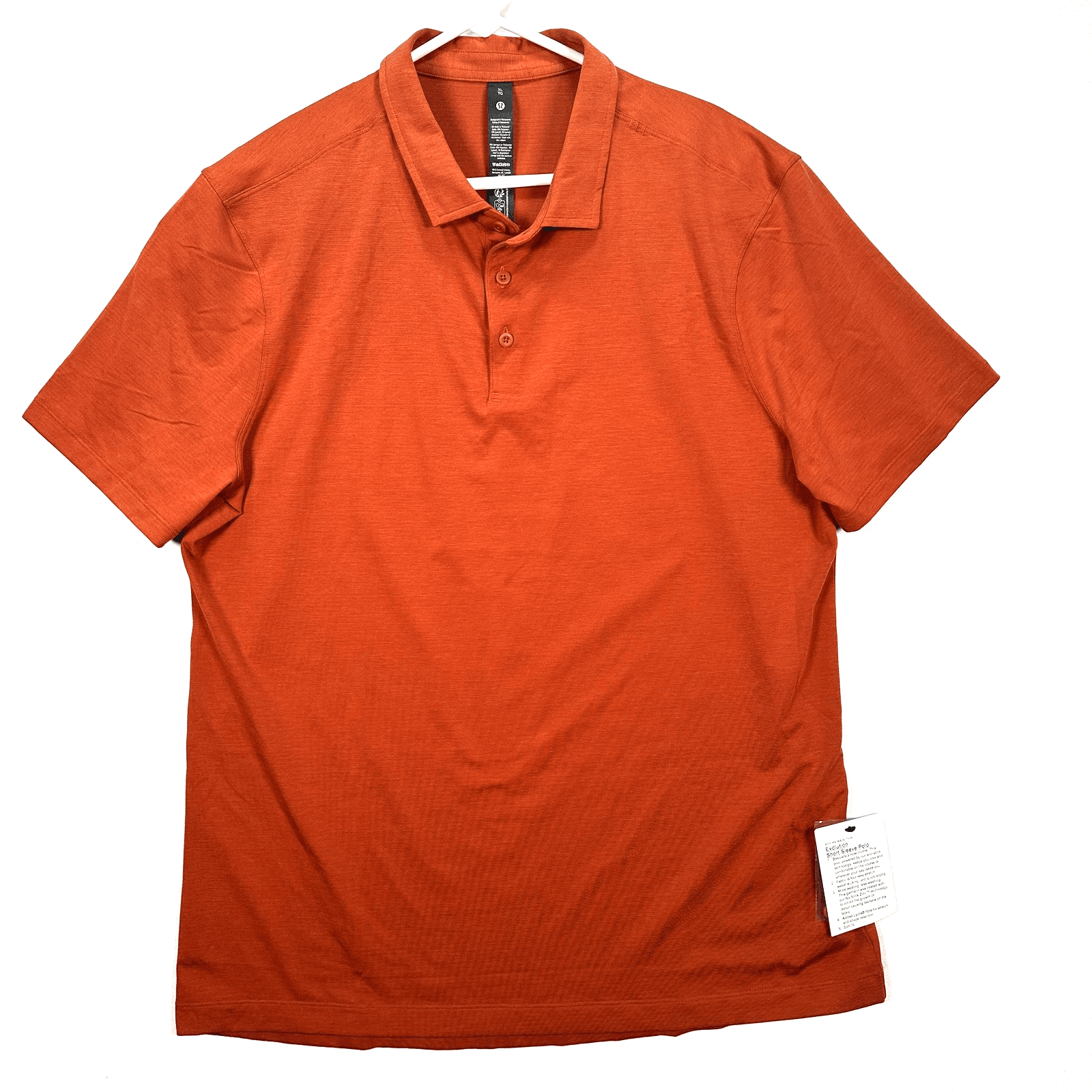 NEW Lululemon Evolution Polo Shirt Men XL Burnt Orange Short Sleeve Golf Stretch - Image 1