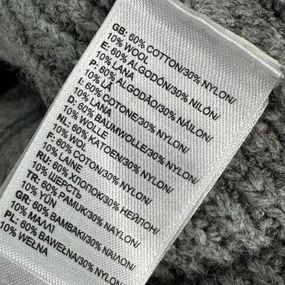 North Face Sweater Mens XL Gray Shawl Collar Ribbed Knit Pullover Cotton Wool - Thumbnail 5