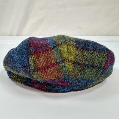 Paul Stuart Wool Tweed Hat Flat Cap Fitted Mens Medium 57 Plaid Lined Multicolor - Thumbnail 3