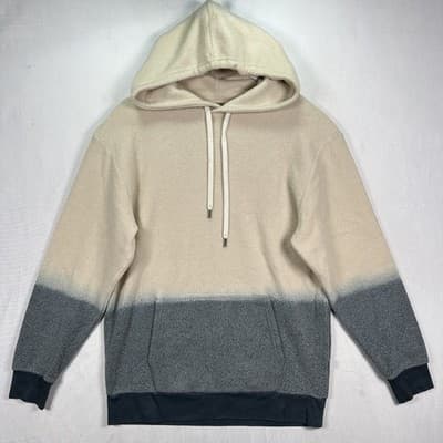 Feat Hoodie Unisex Medium Fleece Pullover Kangaroo Pocket Cozy Colorblock - Image 1