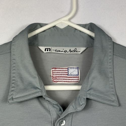 Travis Mathew Mens Golf Polo Ryder Cup 2016 Hazeltine Shirt Large Gray Pocket - Thumbnail 9