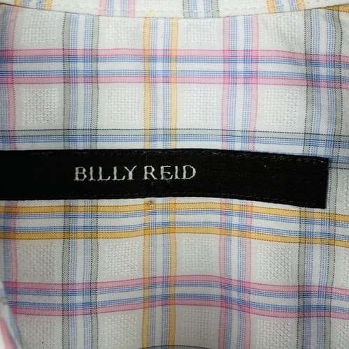 Billy Reid Mens Large Shirt Button up Long Sleeve White Multicolor Plaid Italy - Thumbnail 10