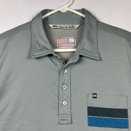 Travis Mathew Mens Golf Polo Ryder Cup 2016 Hazeltine Shirt Large Gray Pocket - Thumbnail 8
