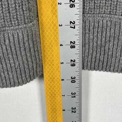 North Face Sweater Mens XL Gray Shawl Collar Ribbed Knit Pullover Cotton Wool - Thumbnail 7