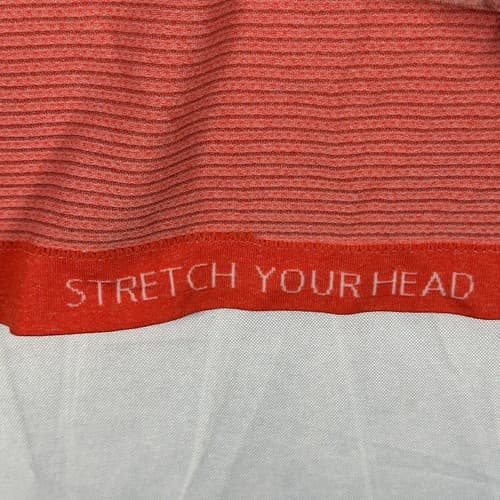 Lululemon Metal Vent Tech Polo Shirt Mens Large Orange Red Short Sleeve EUC - Thumbnail 4