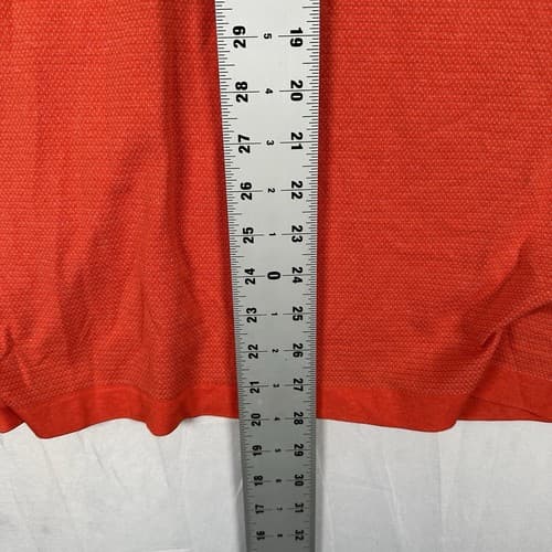 Lululemon Metal Vent Tech Polo Shirt Mens Large Orange Red Short Sleeve EUC - Thumbnail 9