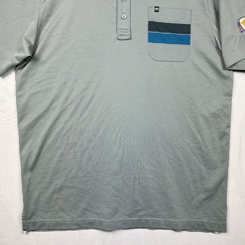 Travis Mathew Mens Golf Polo Ryder Cup 2016 Hazeltine Shirt Large Gray Pocket - Thumbnail 4