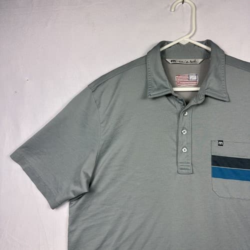 Travis Mathew Mens Golf Polo Ryder Cup 2016 Hazeltine Shirt Large Gray Pocket - Thumbnail 7