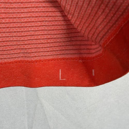 Lululemon Metal Vent Tech Polo Shirt Mens Large Orange Red Short Sleeve EUC - Thumbnail 5