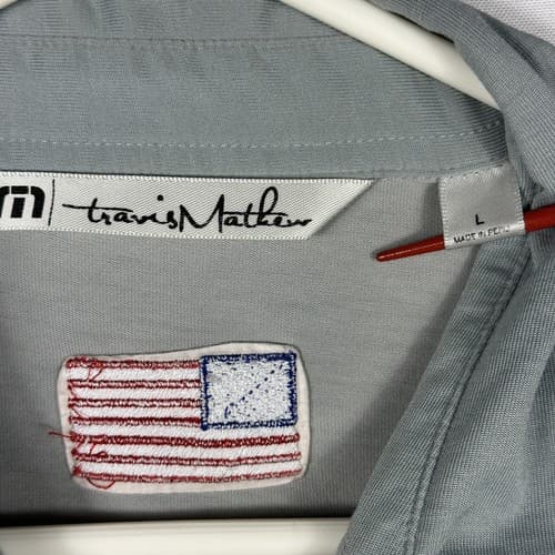 Travis Mathew Mens Golf Polo Ryder Cup 2016 Hazeltine Shirt Large Gray Pocket - Thumbnail 10