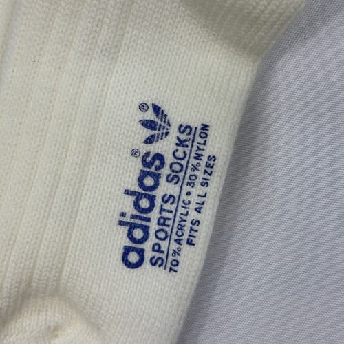 NEW Vintage Adidas Sports Socks Ivory Fits All Western-Germany Rare Torsion - Thumbnail 3