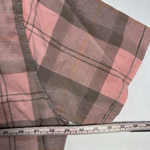 Barbour Button Up Shirt Mens Large Pink Gray Plaid Short Sleeve Nova Check - Thumbnail 11
