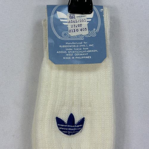 NEW Vintage Adidas Sports Socks Ivory Fits All Western-Germany Rare Torsion - Thumbnail 5
