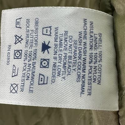 Lands End Barn Chore Coat Women Medium Petite 10-12 Green Jacket Corduroy Collar - Thumbnail 9