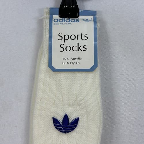 NEW Vintage Adidas Sports Socks Ivory Fits All Western-Germany Rare Torsion - Thumbnail 4