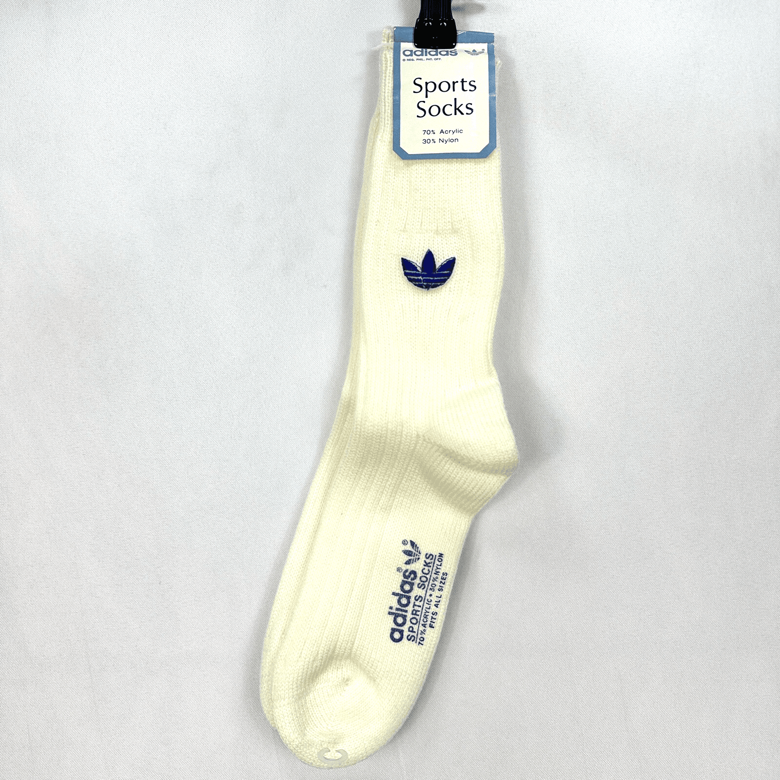 NEW Vintage Adidas Sports Socks Ivory Fits All Western-Germany Rare Torsion - Image 1