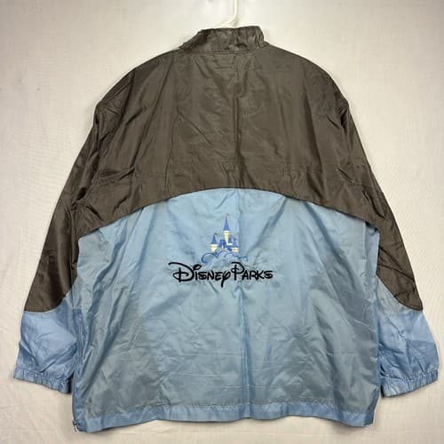 Disneyland Parks Windbreaker Jacket 1/4 Zip Pullover XL/2XL Blue Gray Vintage - Thumbnail 2