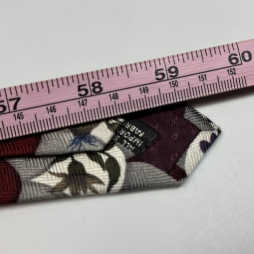 Vintage GIVENCHY Monsieur Mens 100% Silk Tie Floral Geometric Multicolor Necktie - Thumbnail 8