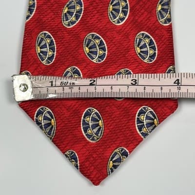 NEW Robert Talbott Mens 100% Silk Tie Red Geometric Medallion Best of Class - Thumbnail 8