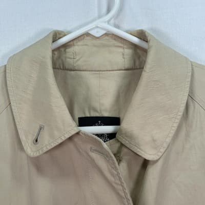 Maus & Hoffman Trench Coat Mens 40R Womens 12R Beige Belted 100% Cotton Vintage - Thumbnail 9