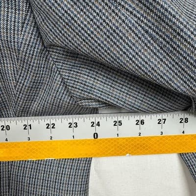Lauren Ralph Lauren Mens 48L Silk Wool Tweed Blue Grey Check Sport Coat Blazer - Thumbnail 10