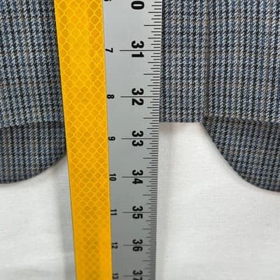 Lauren Ralph Lauren Mens 48L Silk Wool Tweed Blue Grey Check Sport Coat Blazer - Thumbnail 12
