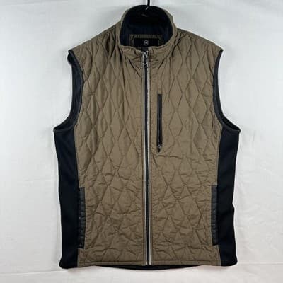Victorinox Quilted Vest Mens Medium Brown Thermore Insulated Full Zip Pockets - Image 1