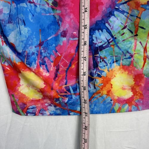 Hreski Golf Shorts Mens 34 Flat Front Multicolor Splatter Paint Colorful 10” L - Thumbnail 12