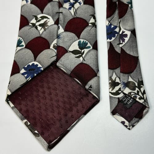 Vintage GIVENCHY Monsieur Mens 100% Silk Tie Floral Geometric Multicolor Necktie - Thumbnail 6