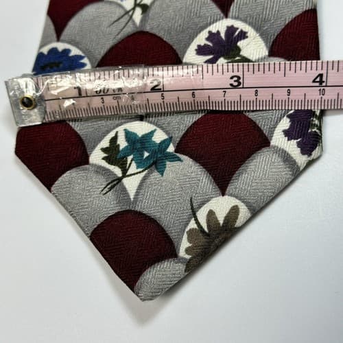 Vintage GIVENCHY Monsieur Mens 100% Silk Tie Floral Geometric Multicolor Necktie - Thumbnail 7