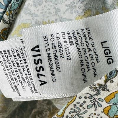 Vissla Shirt Mens Large Multicolor Floral Short Sleeve Button Up Organic Cotton - Thumbnail 6