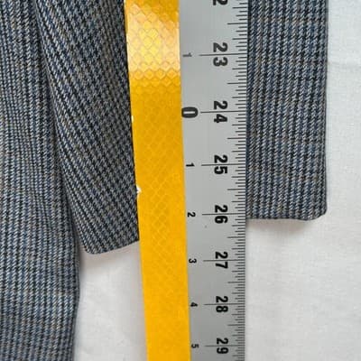 Lauren Ralph Lauren Mens 48L Silk Wool Tweed Blue Grey Check Sport Coat Blazer - Thumbnail 11