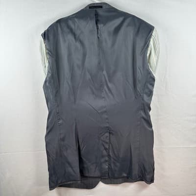 Lauren Ralph Lauren Mens 48L Silk Wool Tweed Blue Grey Check Sport Coat Blazer - Thumbnail 5