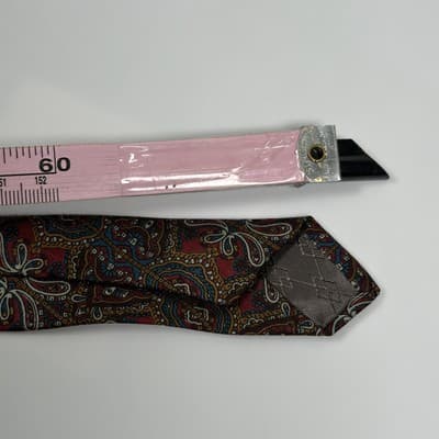 Pierre Balmain Mens 100% Silk Tie Multicolor Geometric Paisley Classic Italy - Thumbnail 8