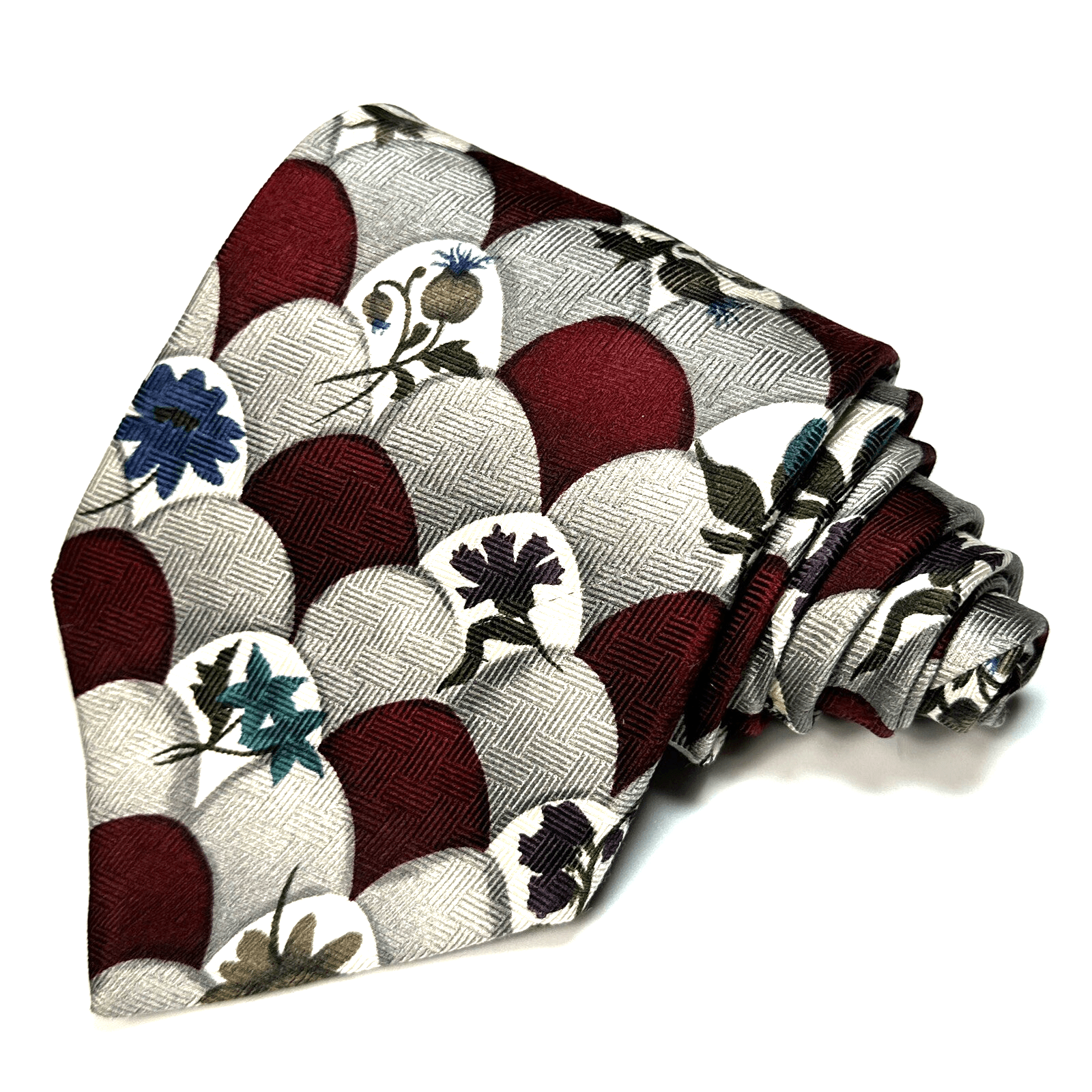 Vintage GIVENCHY Monsieur Mens 100% Silk Tie Floral Geometric Multicolor Necktie - Image 1