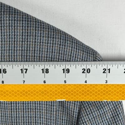 Lauren Ralph Lauren Mens 48L Silk Wool Tweed Blue Grey Check Sport Coat Blazer - Thumbnail 9