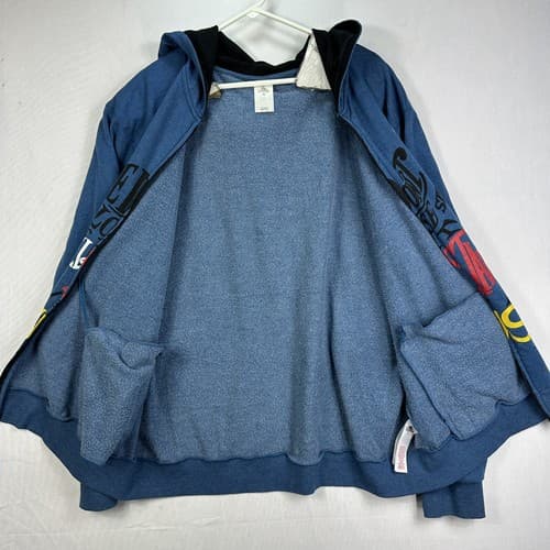 Disney Mickey Adult 2XL Blue Full Zip Hoodie Sweater It All Started With a Mouse - Thumbnail 5